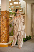Aayaa Designer Cotton Silk Farshi Salwar Set - Off White | Grocsy