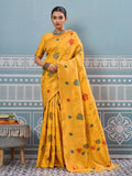Shree Shyam Fashion Yellow Silk Saree | Grocsy