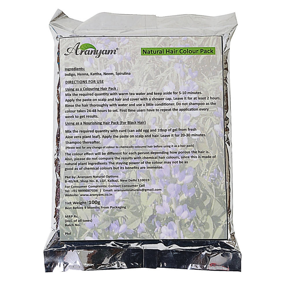 Aranyam Natural Colour and Nourish Hair Pack - Soft Black | Grocsy