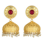 Joban Fashion Women Matte Gold Brass Jhumka | Grocsy