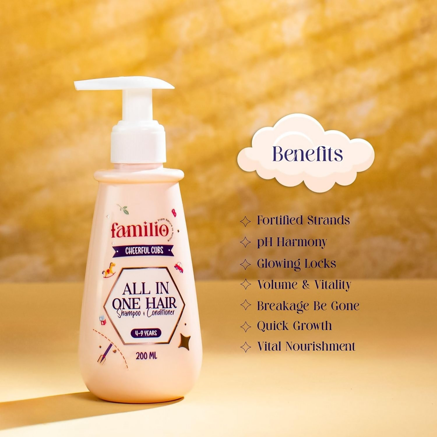 Familio Cheerful Cubs All In One Hair Shampoo & Conditioner | Grocsy
