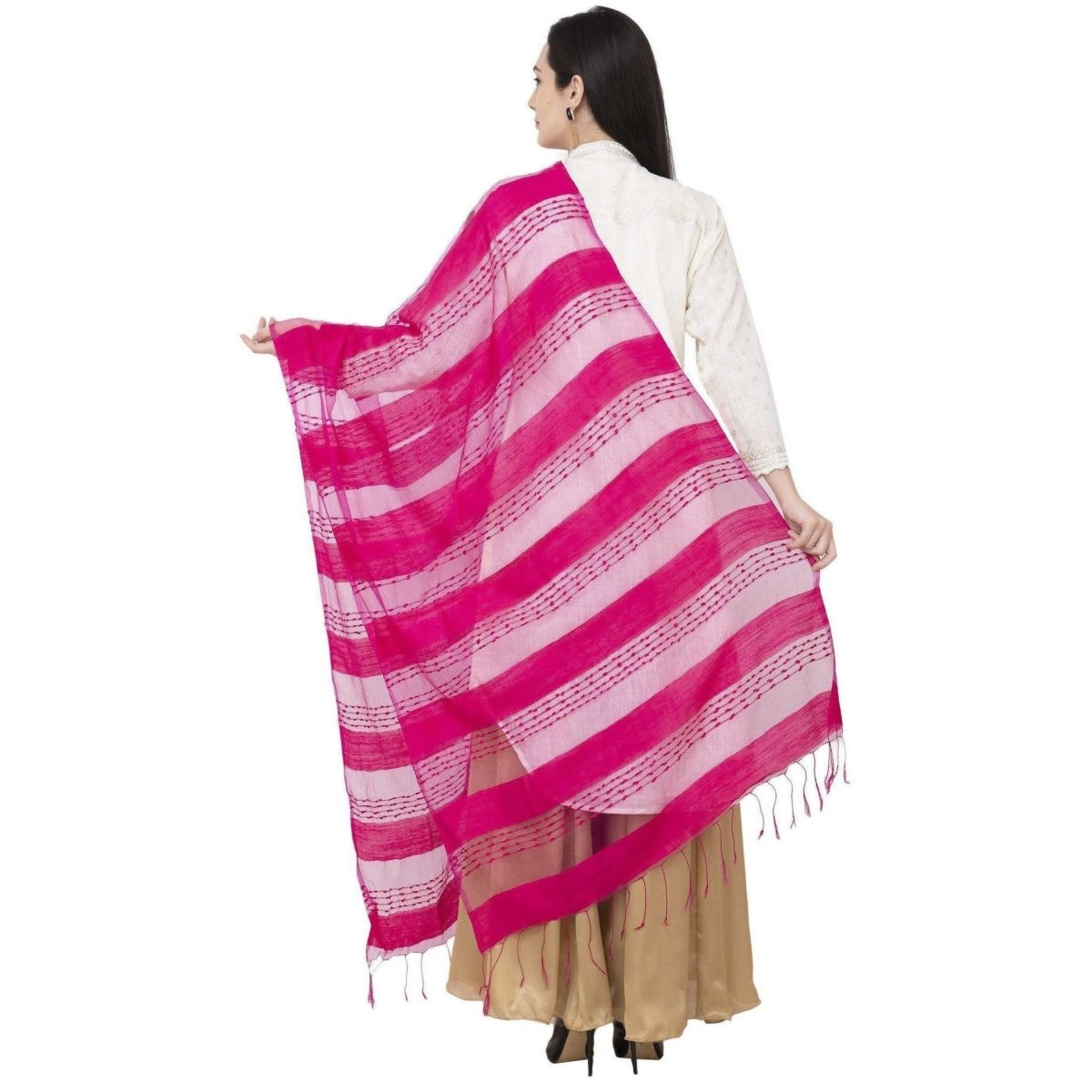 A R Silk Payal Plan Regular Dupatta Rani Color Dupatta or Chunni | Grocsy