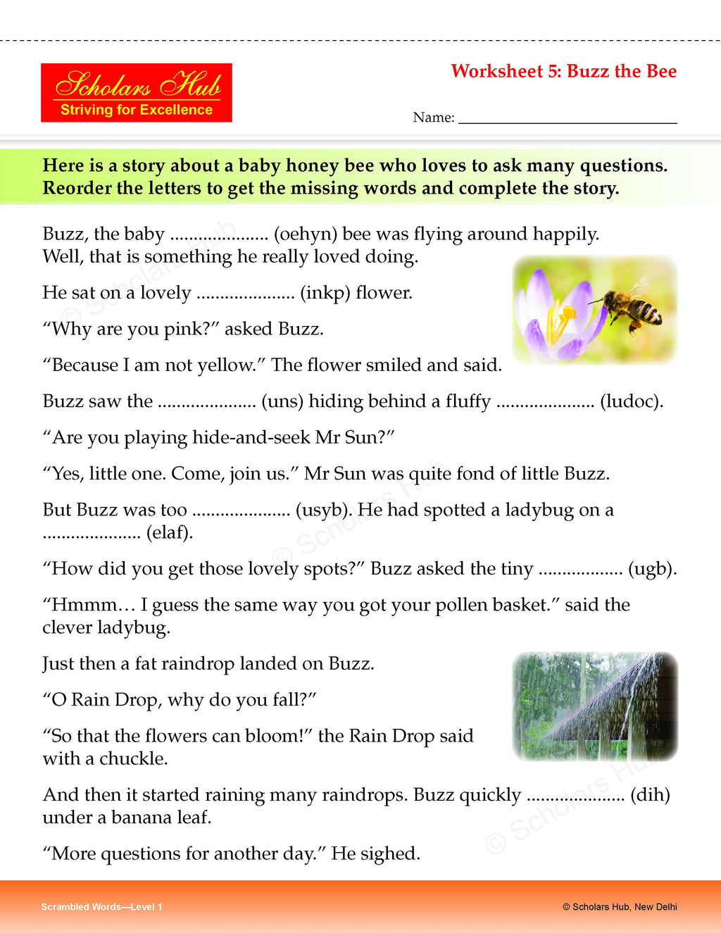 Step By Step Skills Scrambled Words-1(Tearble Colourful Worksheets) | Grocsy
