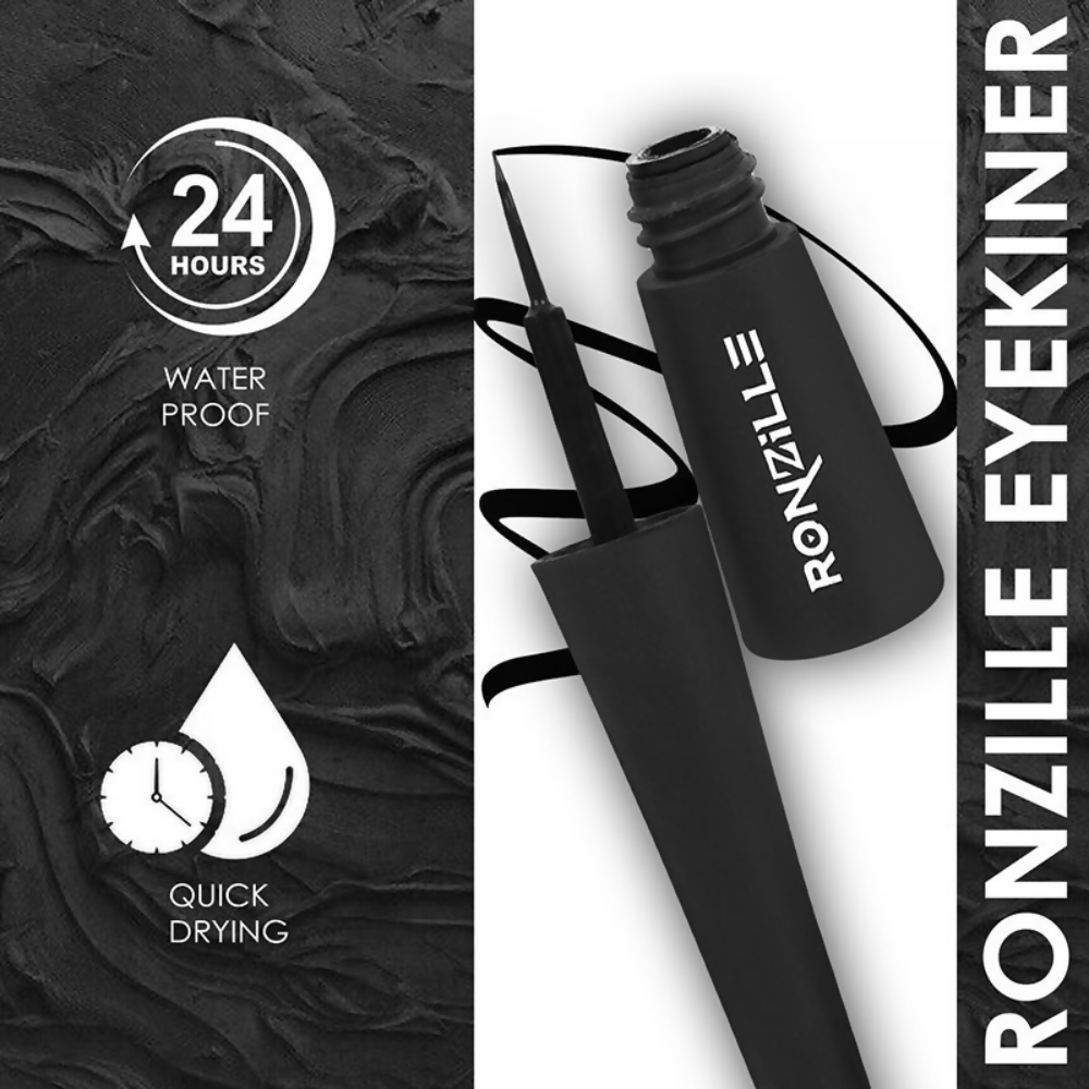 Ronzille Smudgeproof And Waterproof Liquid Matte Eyeliner - Black | Grocsy