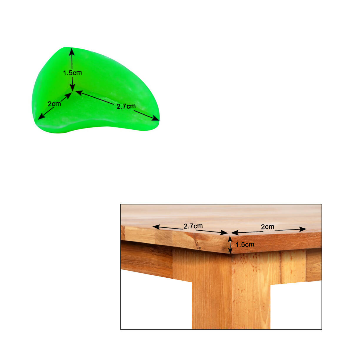 Safe-O-Kid Tear Drop Colorful Corner Caps, Green For Kids Protection | Grocsy