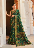 Monjolika Fashion Silk Blend Green Printed Saree | Grocsy