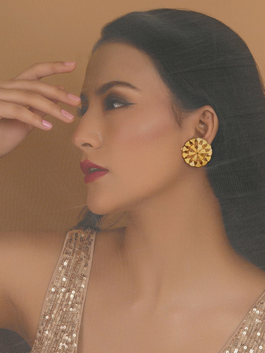 Golden Earrings (Gold) - Ruby Raang | Grocsy