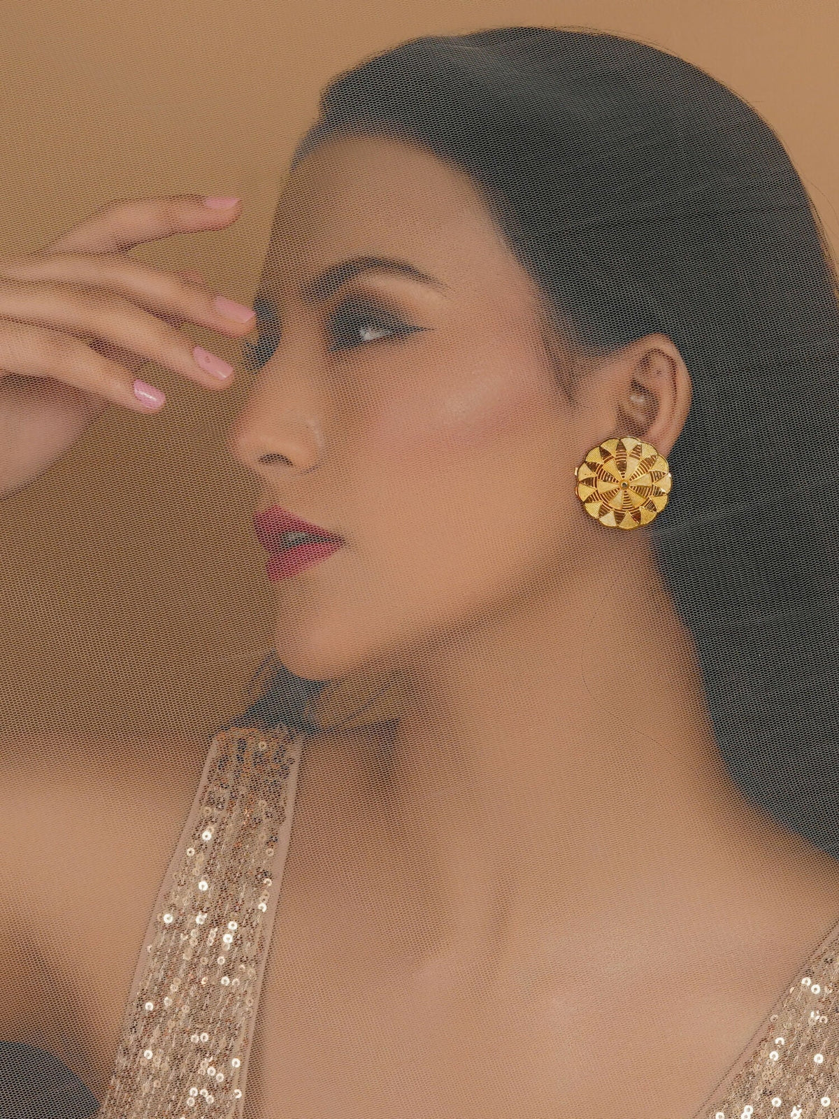 Golden Earrings (Gold) - Ruby Raang | Grocsy