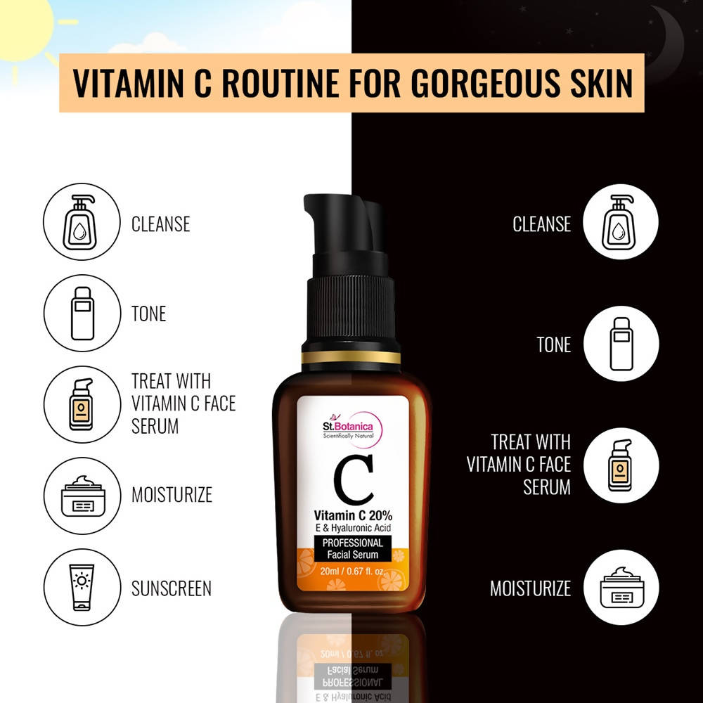 St.Botanica Vitamin C 20% E & Hyaluronic Acid Professional Facial Serum | Grocsy