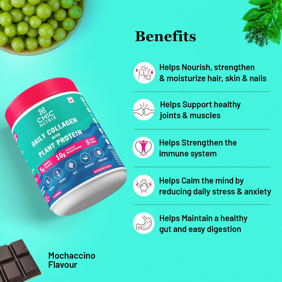 Chicnutrix Korean Wrinkle Reduction Routine Combo - Daily Collagen + Reverse Anti-aging Serum | Grocsy