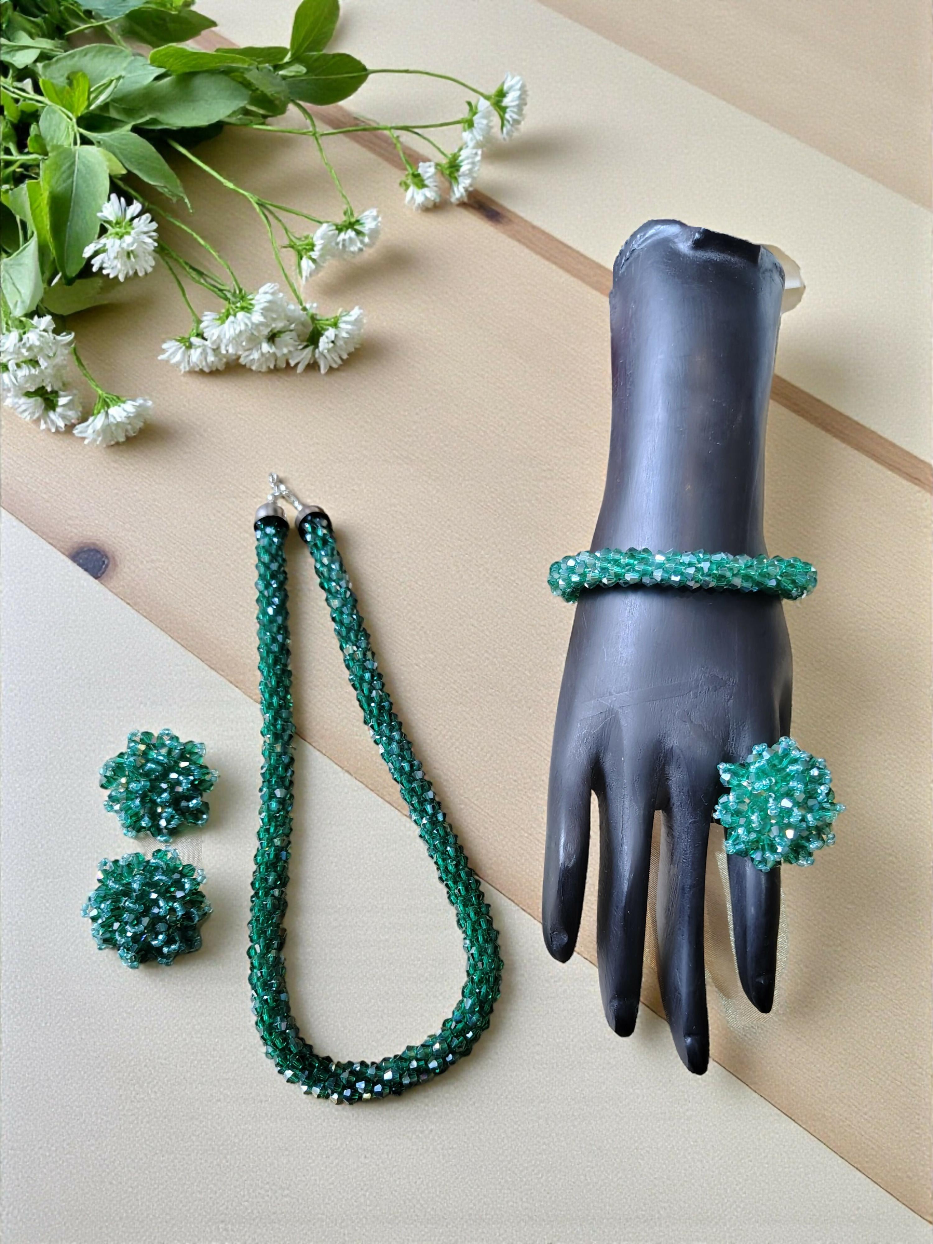 Inhanns Rangshine 4-In-1 Crystal Glam Set - Handmade - Sea Green | Grocsy