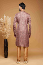 Raivat Ethnic Art Silk Digital Print Pintux Work Kurta Pajama In Onion Pink Colour | Grocsy