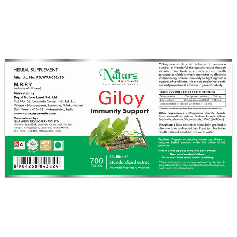Naturz Ayurveda Giloy Tablets | Grocsy