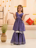 Joban Fashion Girl's Blue Color Sharara Set | Grocsy