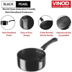 Vinod Black Pearl Hard Anodised Saucepan | Grocsy