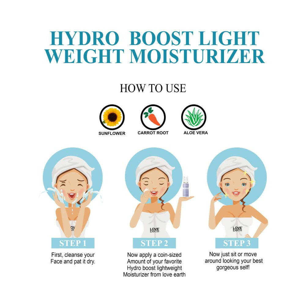 Love Earth Hydro Boost Light Weight Moisturizer | Grocsy