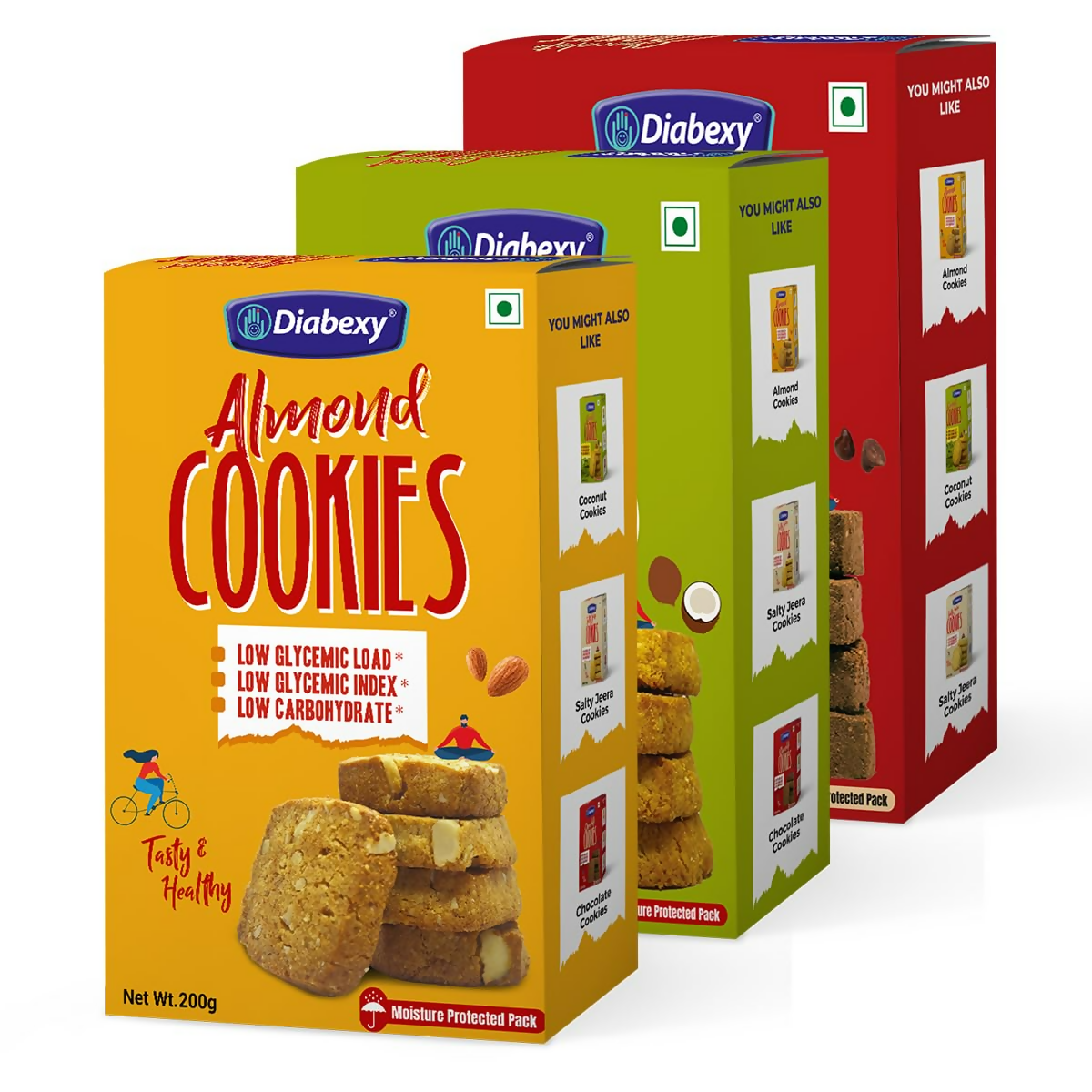 Diabexy Cookies Combo (Almond, Chocolate, Coconut) | Grocsy