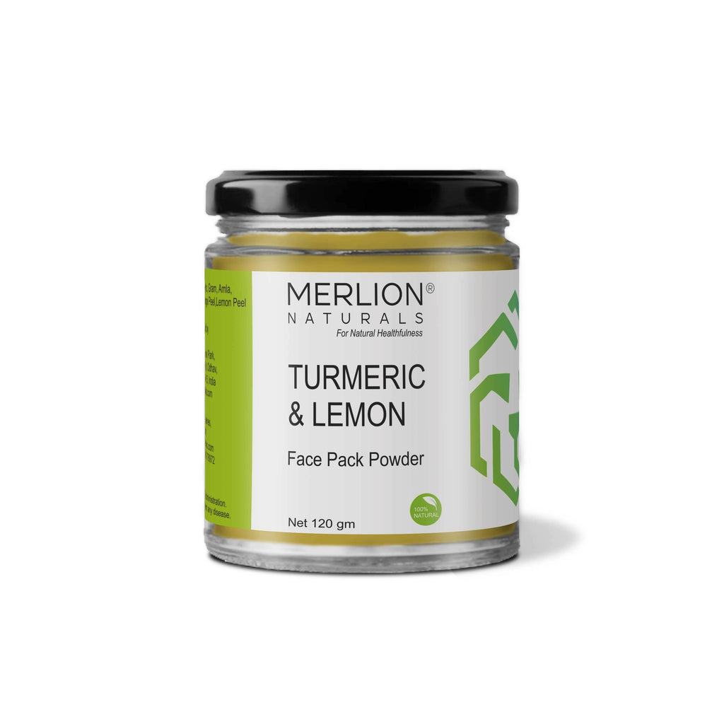 Merlion Naturals Turmeric & Lemon Face Pack Powder | Grocsy