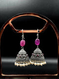 Joban Fashion Women Pink Black Polish Antique Look Earring | Grocsy