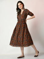 Myshka Women's Multi Empire Printed Dress | Grocsy