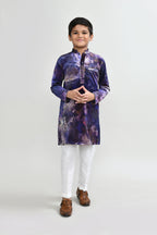 Joban Fashion Velvet Purple Kurta With Straight Fit Pant | Grocsy