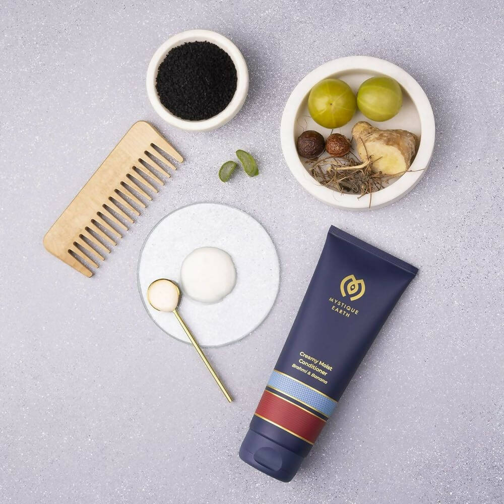 Mystique Earth Creamy Moist Conditioner With Richness Of Brahmi & Banana | Grocsy