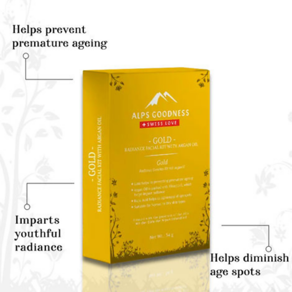 Alps Goodness Gold Radiance Facial Kit with Argan Oil | Grocsy
