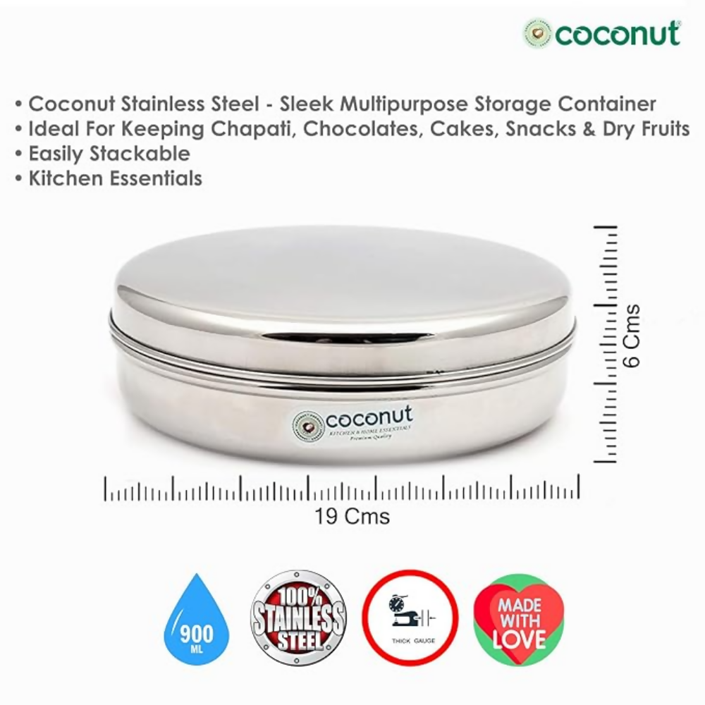 coconut Stainless Steel - Sleek Multipurpose Storage Container | Grocsy