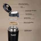 Sumeet Stainless Steel Vacuum Hot & Cold Tumbler - 350 ml (Black) | Grocsy