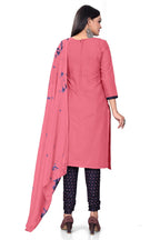 Pink Slab cotton Printed Unstitched Dress Material - Tanvi | Grocsy