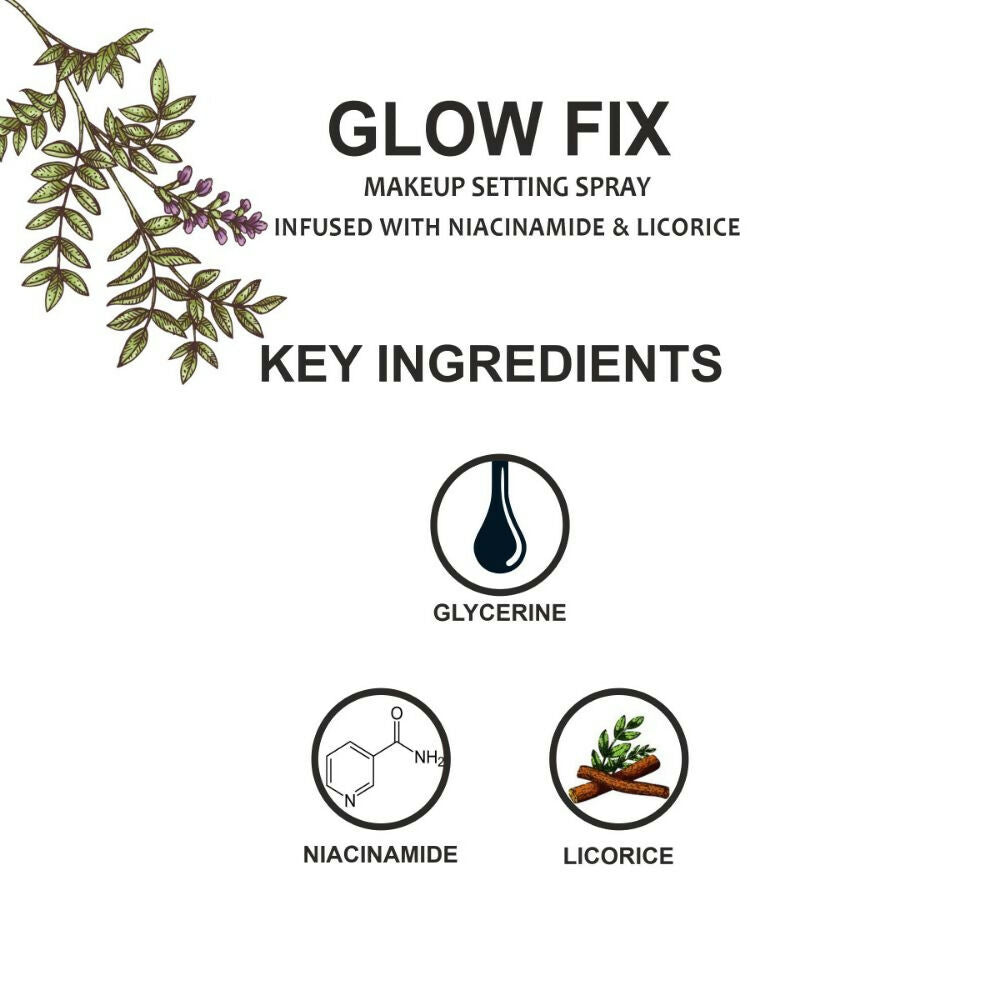 Love Earth Makeup Setting Spray Glow Fix, Infused With Niacinamide & Licorice | Grocsy
