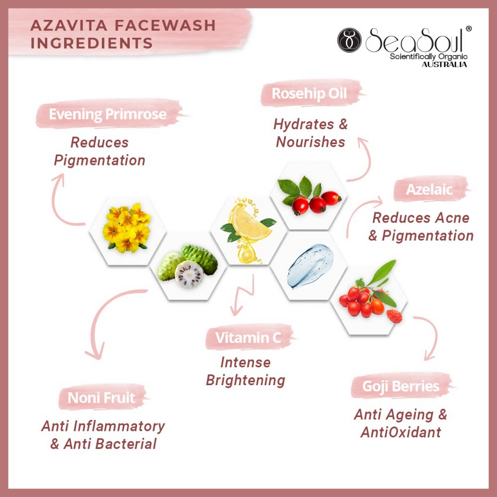 SeaSoul Azevita Face Wash Brightening Facial Skin | Grocsy