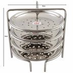 Jain Stainless Steel Small Idiappam Stand - 4 Plates | Grocsy