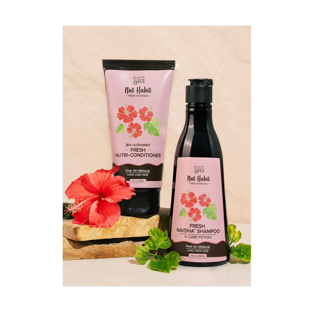 Nat Habit Hibiscus Navdha Shampoo & Nutri-Conditioner | Grocsy