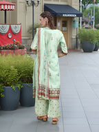 Joban Fashion Green Position Digital Print With Position Foil Kurta Set | Grocsy