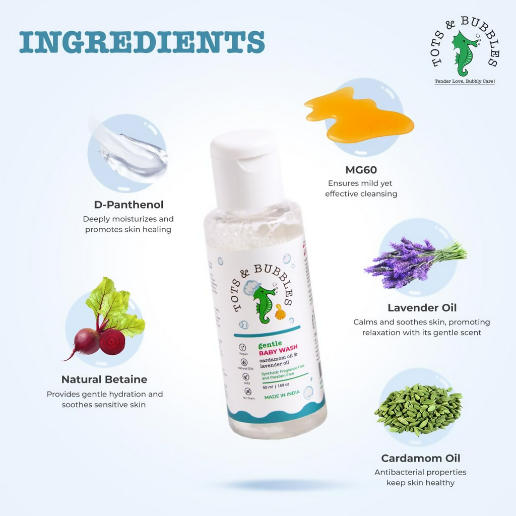 Tots & Bubbles Gentle Baby Body Wash with Natural Lavender & Cardamom Oil | Grocsy