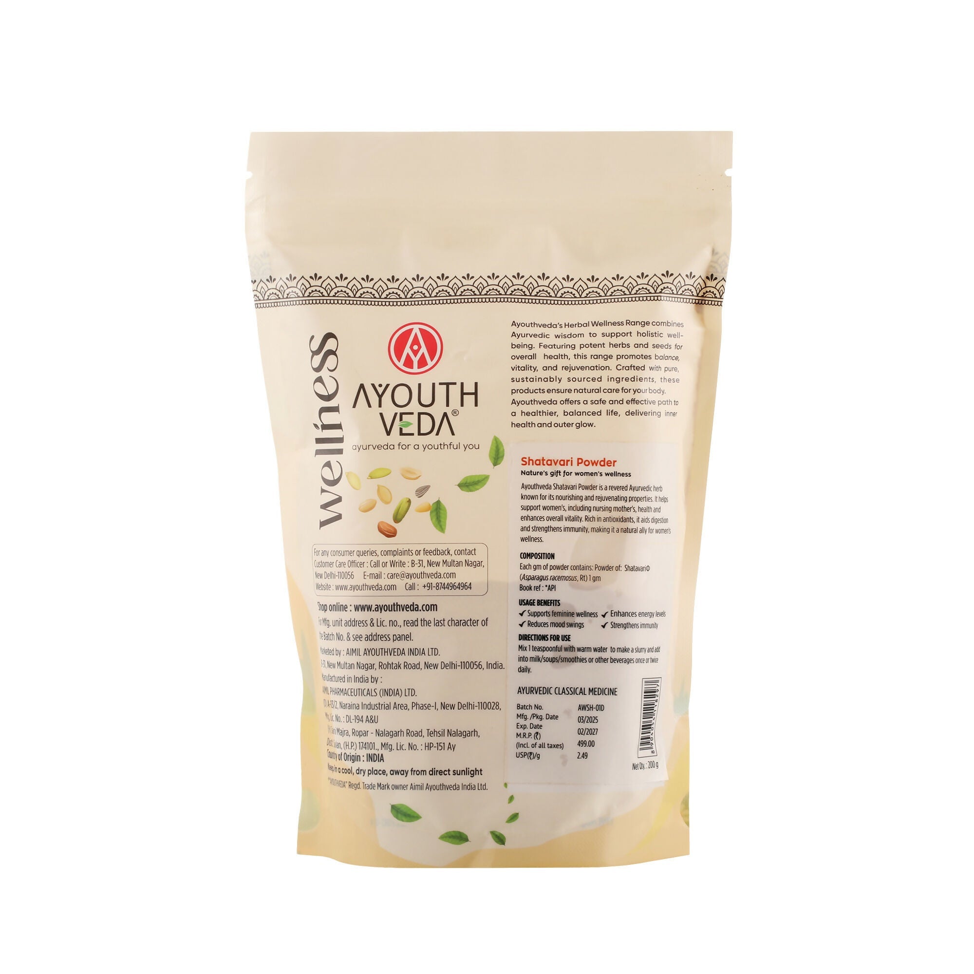 Ayouthveda Shatavari Powder | Grocsy