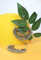 Mominos Fashion Johar Kamal Peacock Design Chandbali Earrings