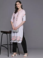 Ahalyaa Women's Traditional wear Kurta - Pink | Grocsy