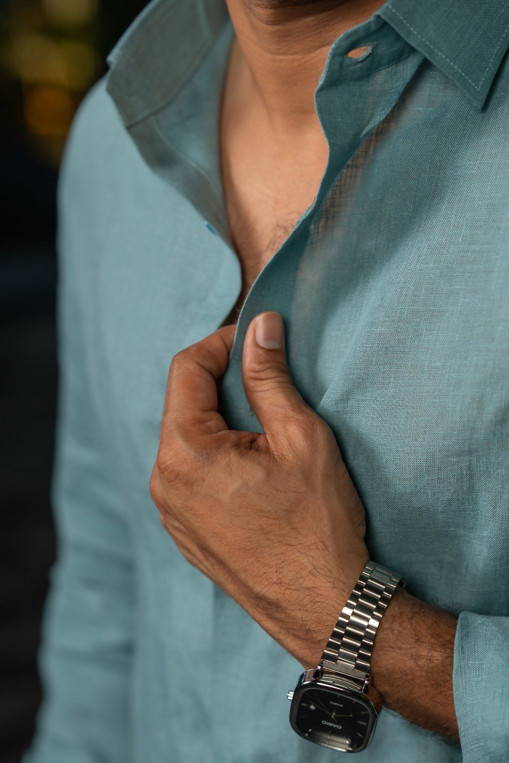Linen See Blue Azure Breeze Shirt By Hilo Design | Grocsy