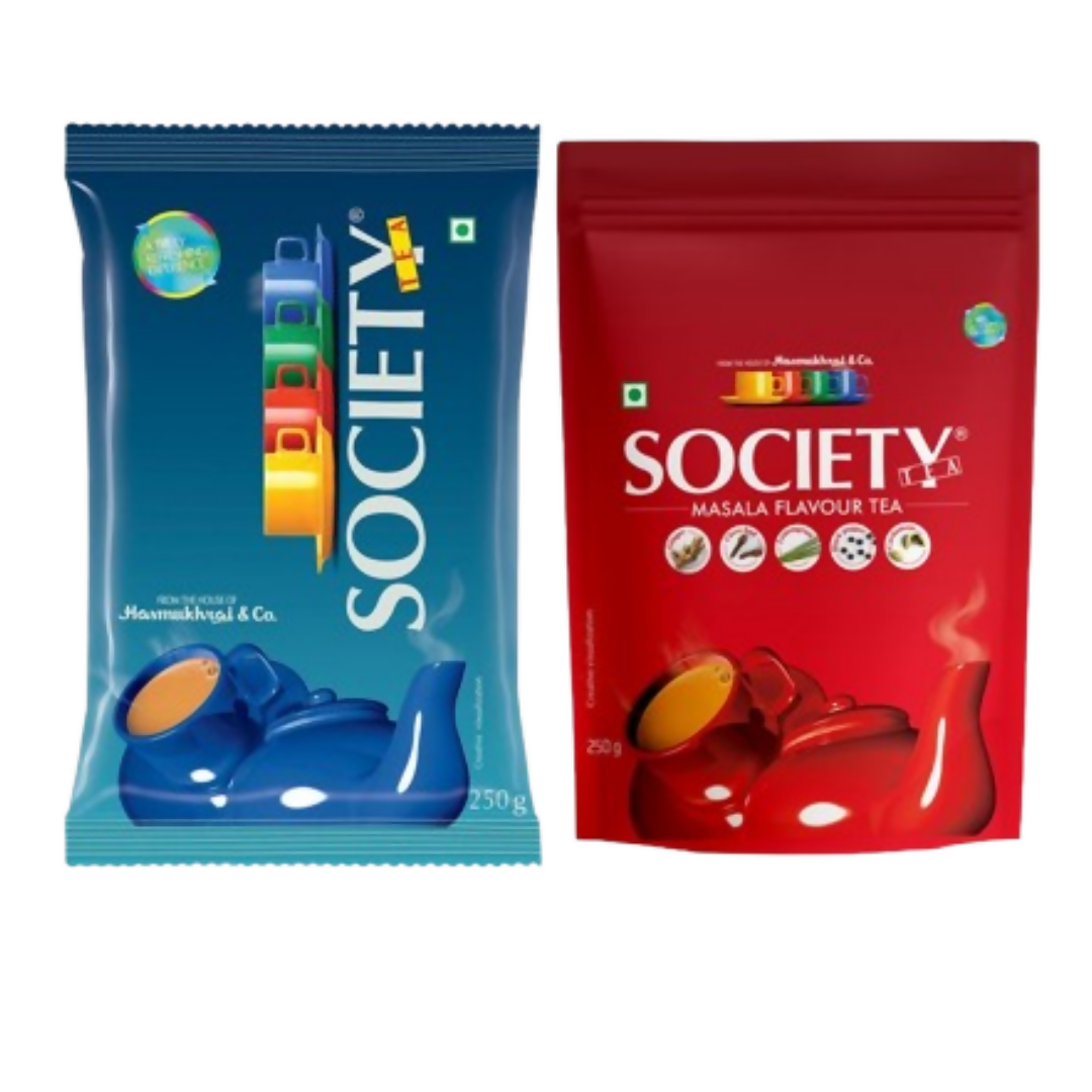 Society Masala Tea & Leaf Tea Pouch Combo | Grocsy