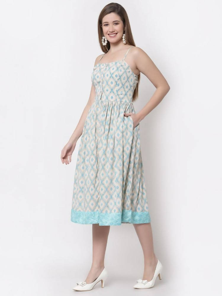 Myshka Multi Color Crepe Printed Sleeveless Dress | Grocsy