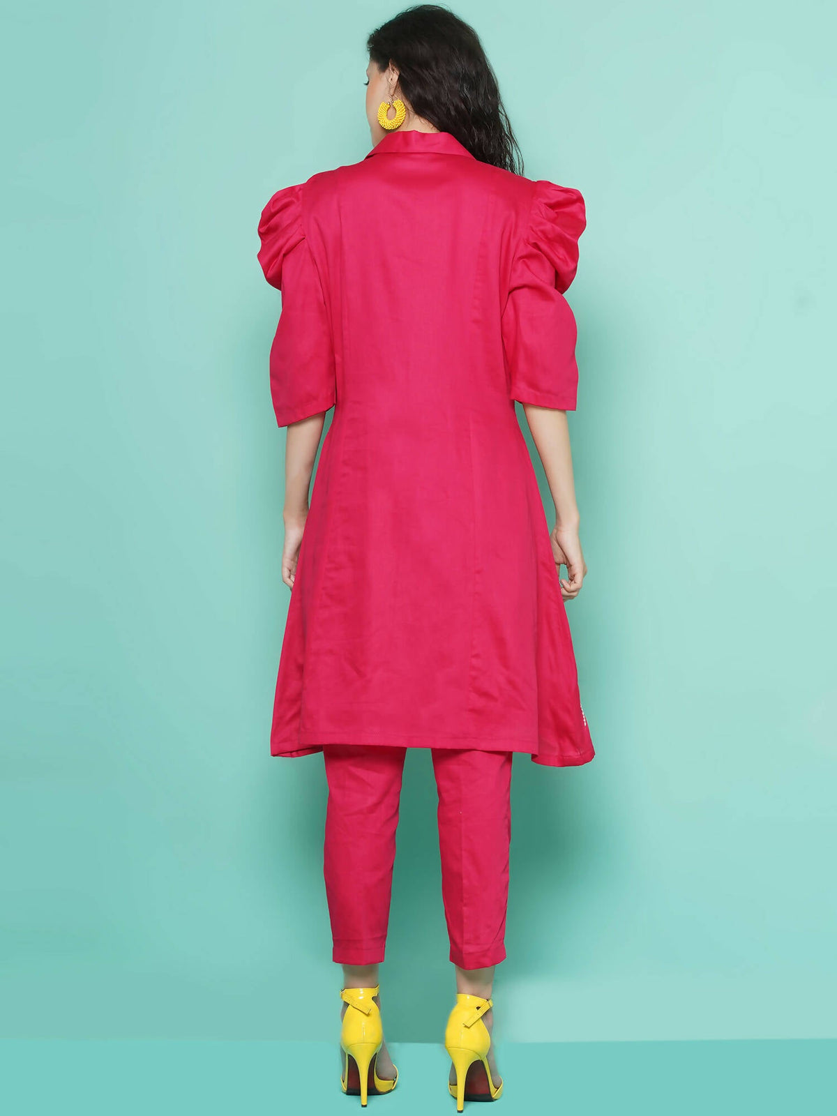 Women Republic Pink Cotton Silk Embroidered and Embellished Coord Set | Grocsy