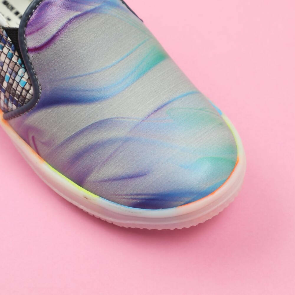 Tiny Bugs Unisex Sea Printed Slip Ons Sneakers - Grey | Grocsy