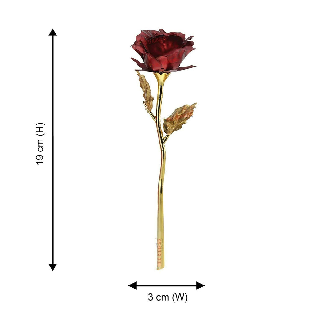 Tied Ribbons Rose Flower Artificial With Teddy - Valentines Day Gift Box | Grocsy