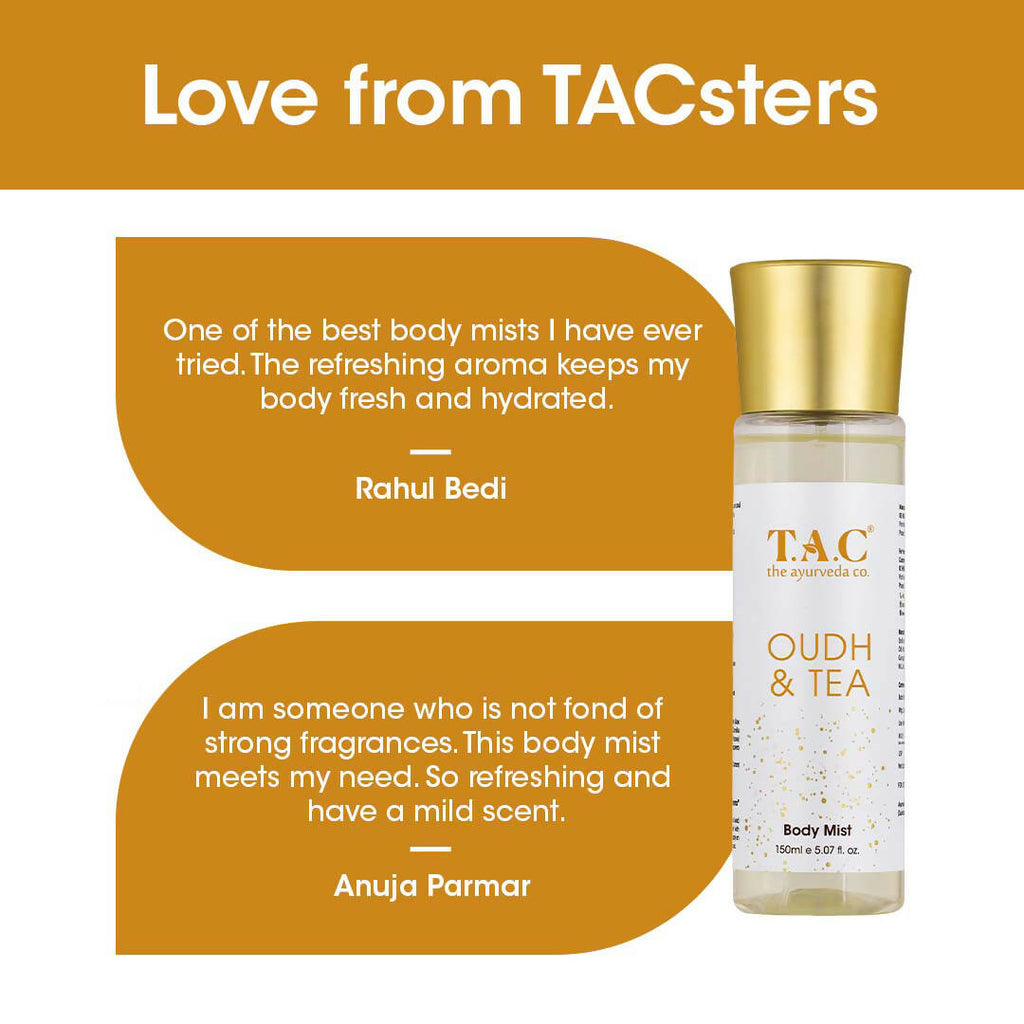 TAC - The Ayurveda Co. Oudh & Green Tea Body Mist | Grocsy