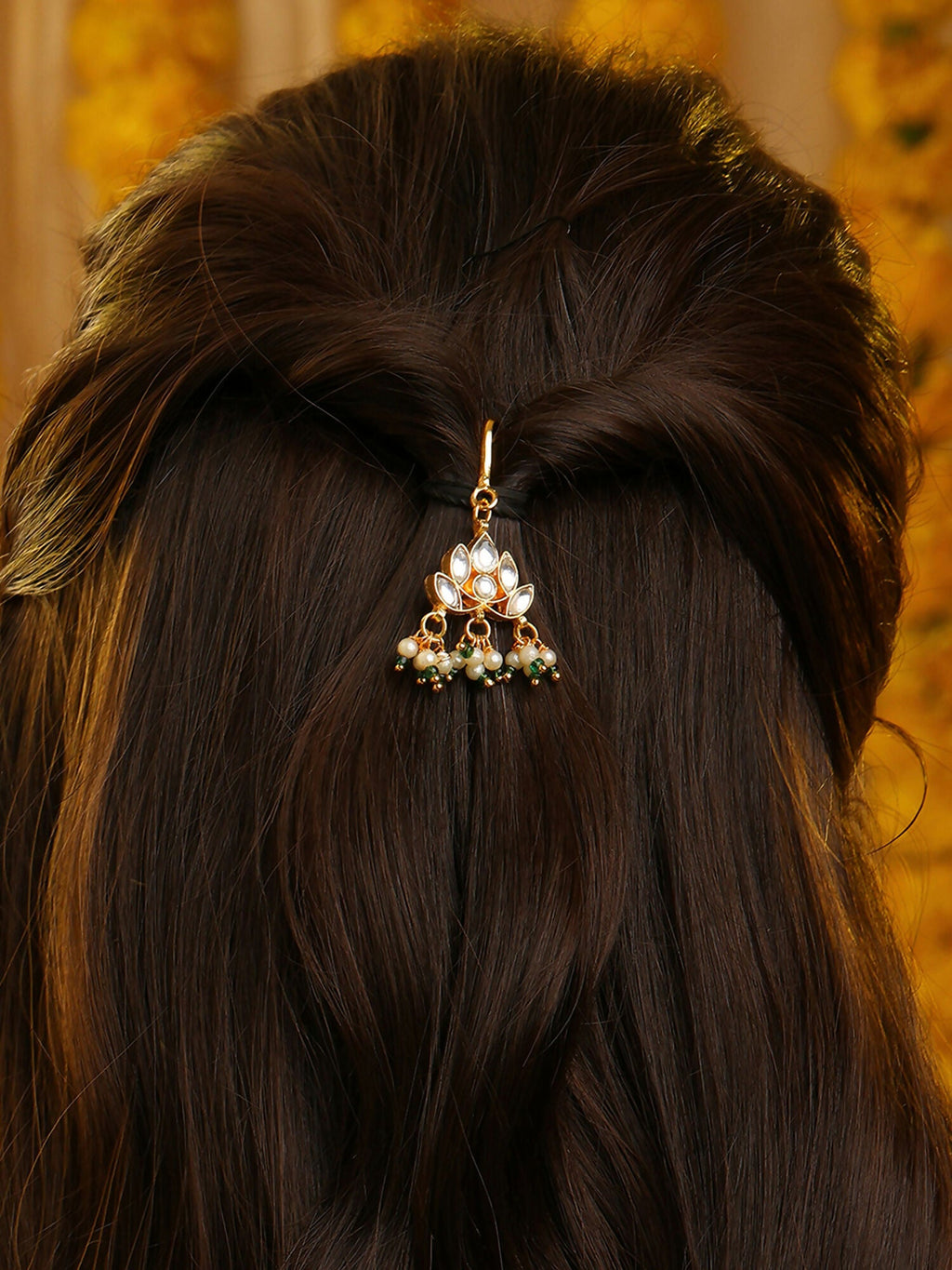 Ruby Raang Lotus Dangling Hair Brooch | Grocsy