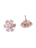 NVR Women Golden Cz Studded Studs Earrings | Grocsy