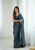 PR Fashion Morpich Georgette Patta Plain With Foil Work And Small Lace And Zalar Lace Saree | Grocsy