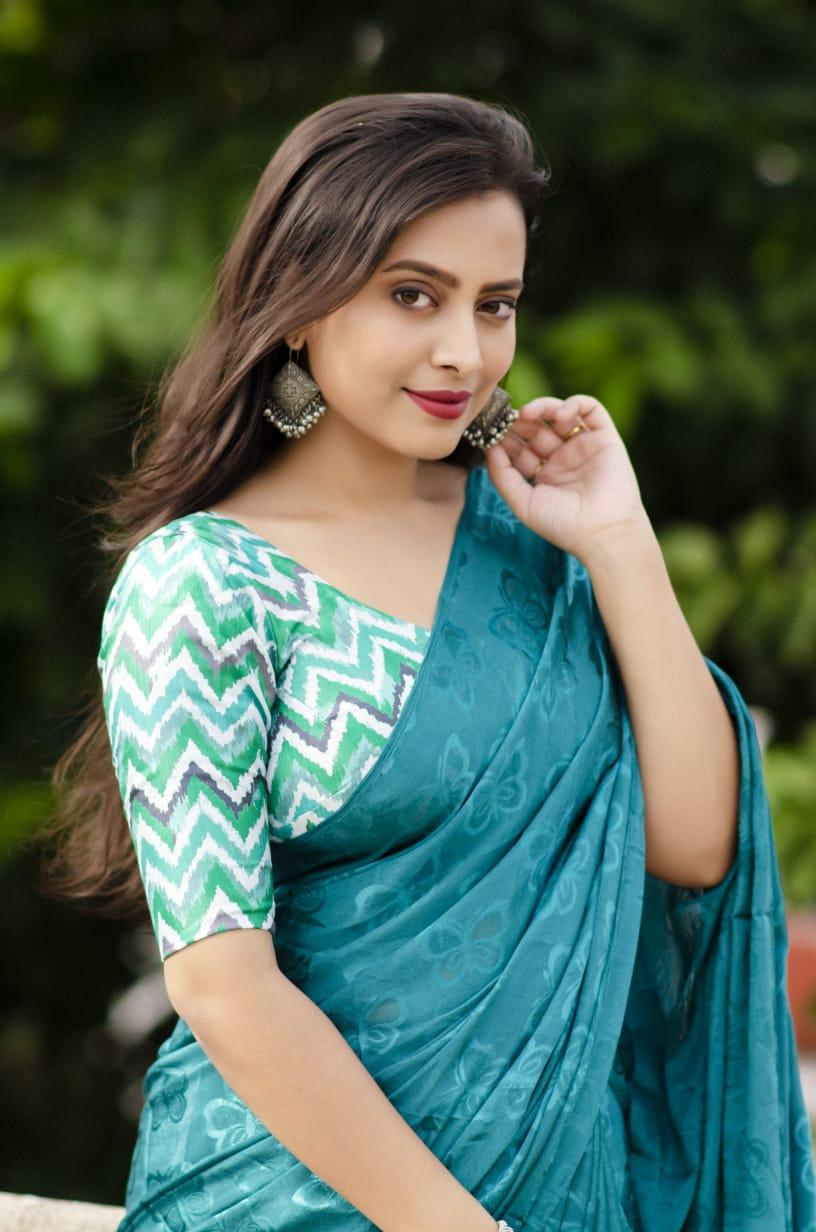 Rama Silk Blend Ethnic Motifs Saree with Unstitched Blouse - A2M | Grocsy